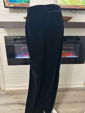 Zara Black Velvet Wide-Leg Pants